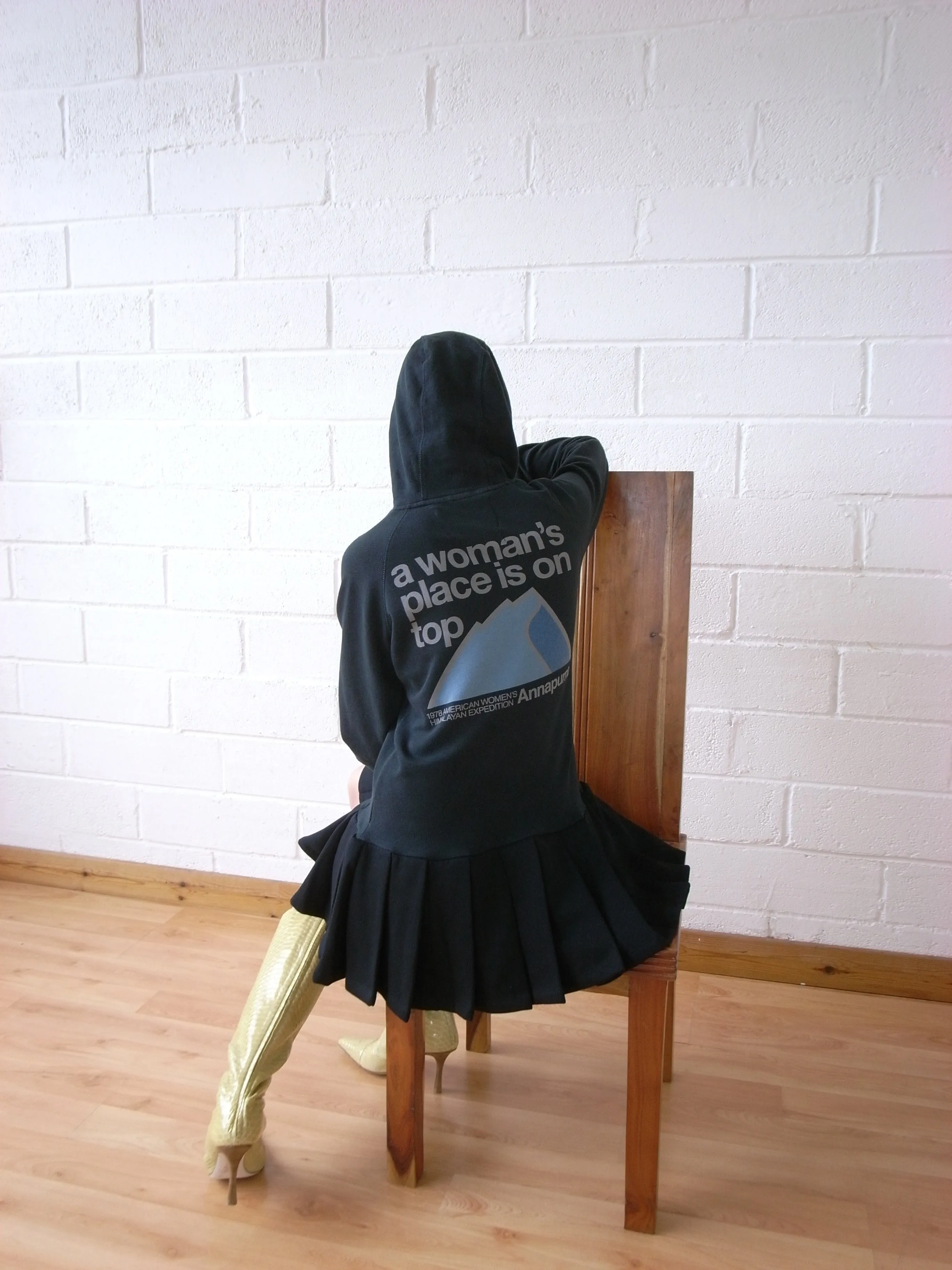 The Reconstituted Jersey Pleated Skirt Sweatshirt