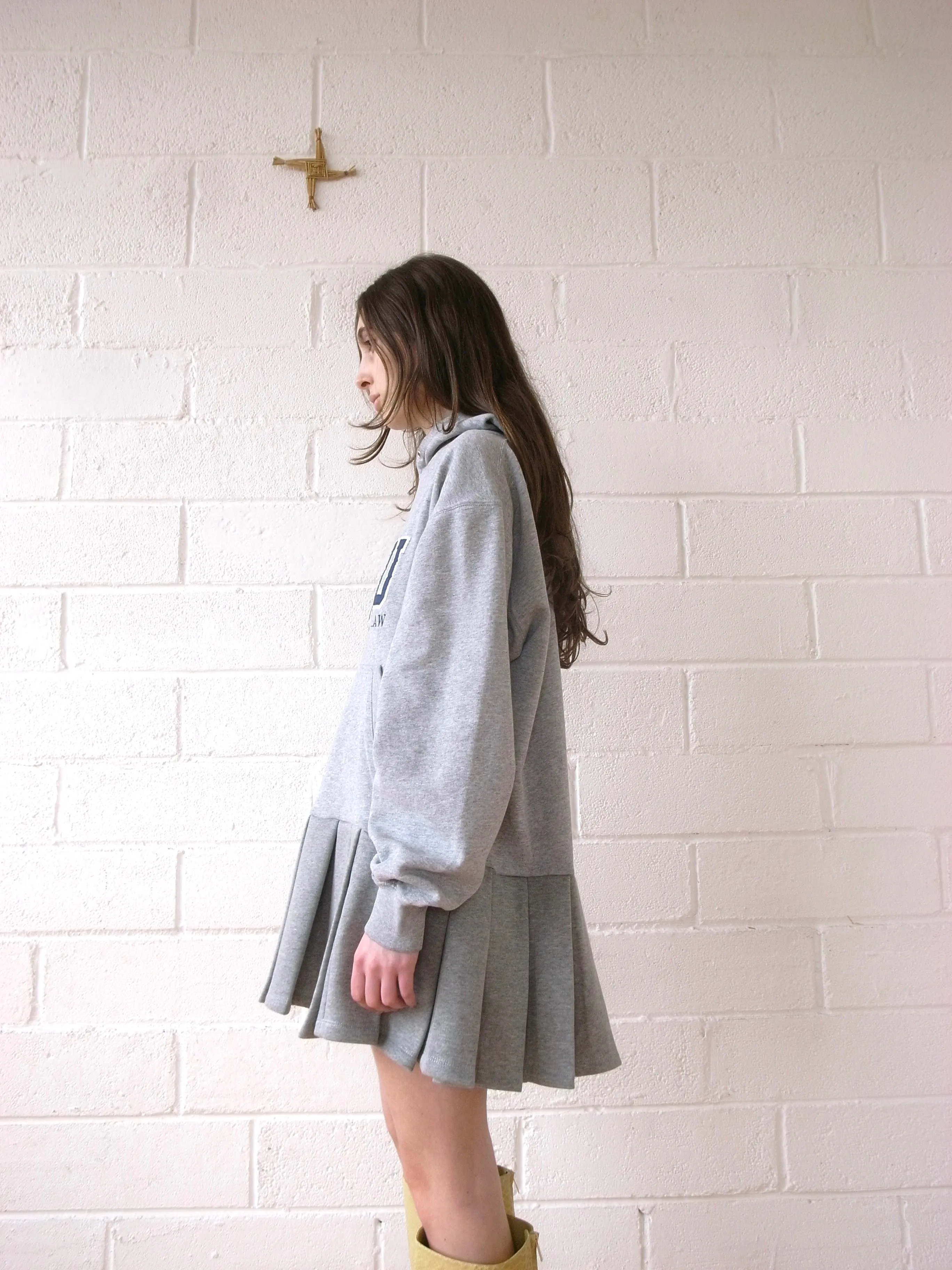 The Reconstituted Jersey Pleated Skirt Sweatshirt
