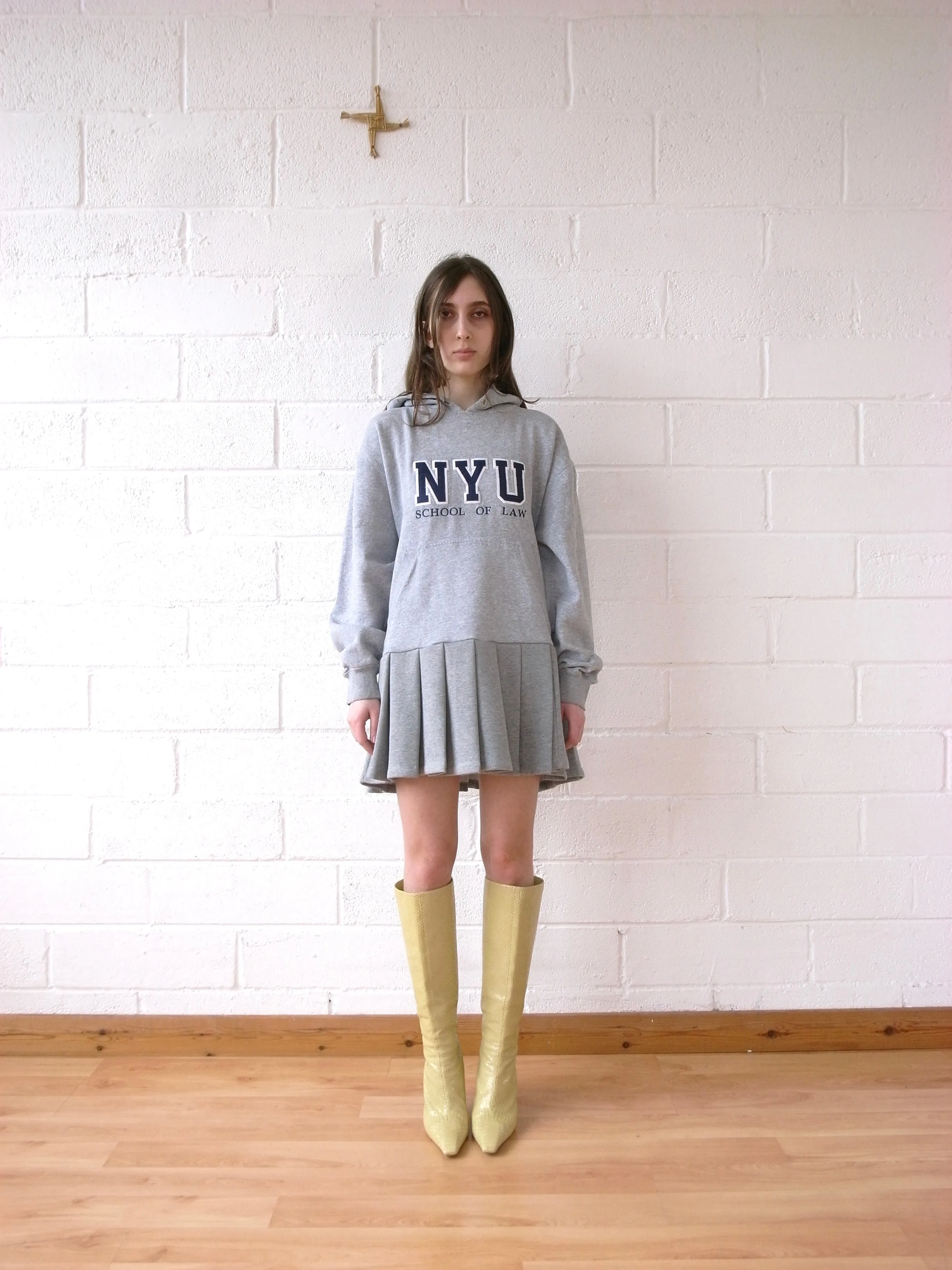 The Reconstituted Jersey Pleated Skirt Sweatshirt