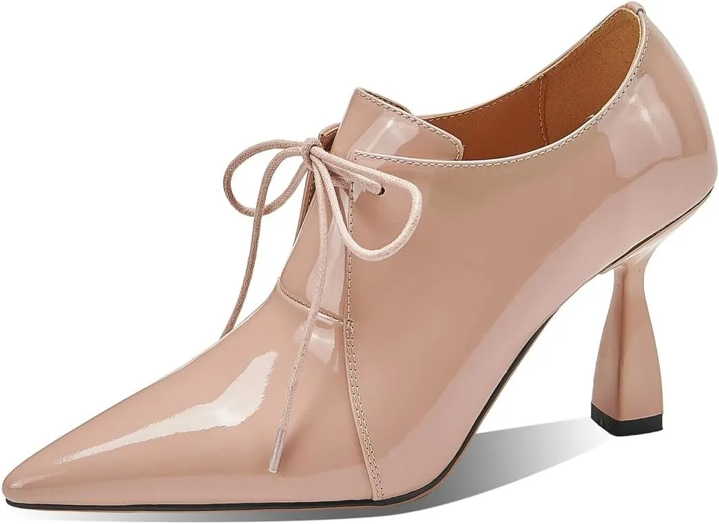 TinaCus Glossy Patent Leather Handmade Selftie Stiletto High Heels Women's Pointed Toe Pumps Shoes
