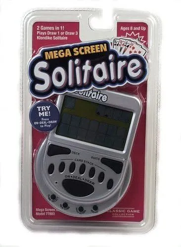 Tinflyphy Mega Screen Solitaire Game Electronic Handheld Draw Klondike Travel Games