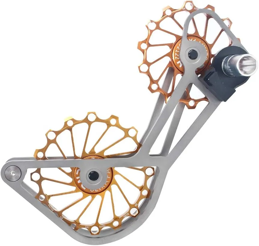 Titanium Road Cyclocross Gravel Bicycle Bike Rear Derailleur Oversized Pulley Wheel System Cage OSPW for Campagnolo Campy Super Record/Record/EPS/Chorus/Potenza 11 Speed use