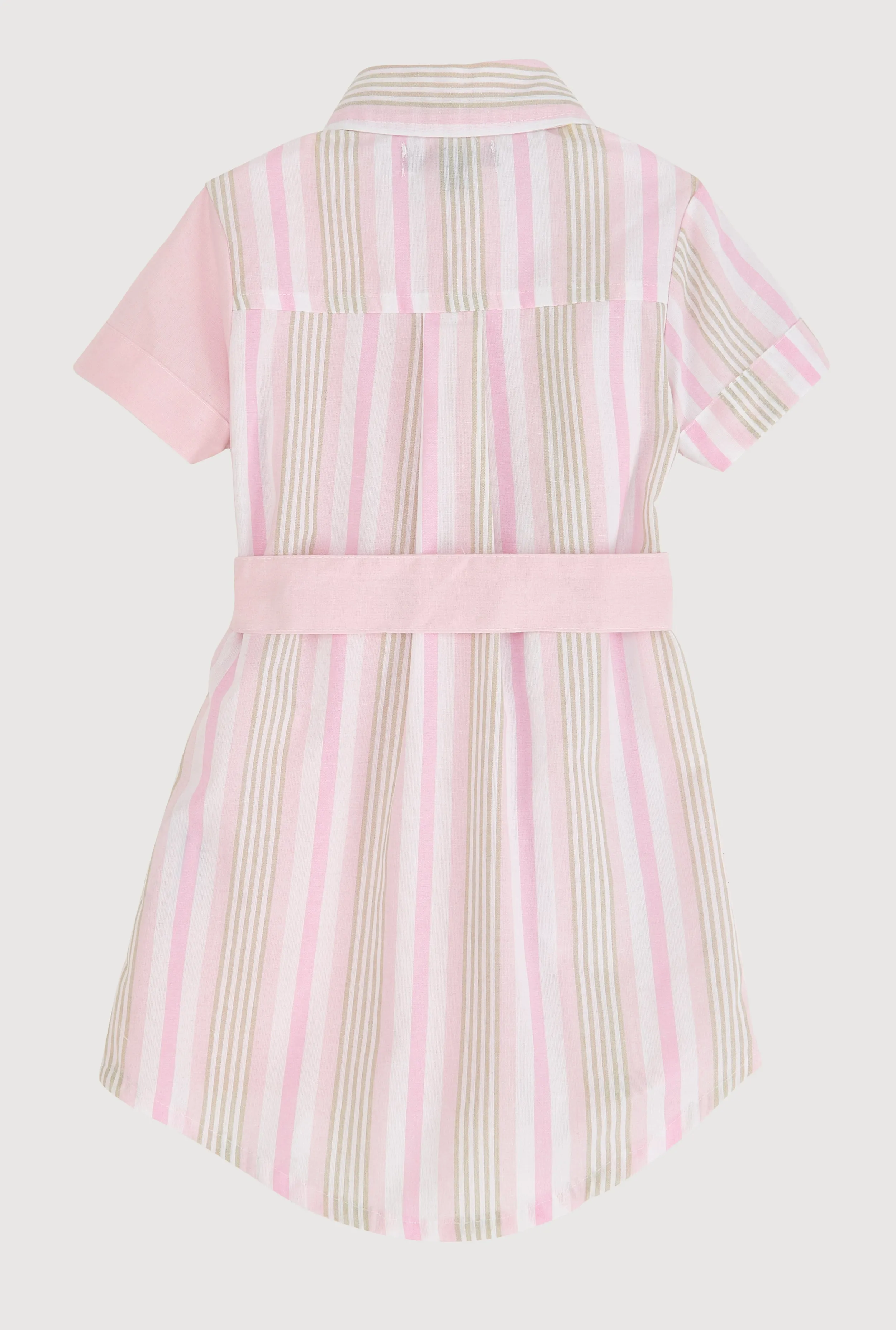 Toddler Girls Striped Color Blocked Shirt Dress