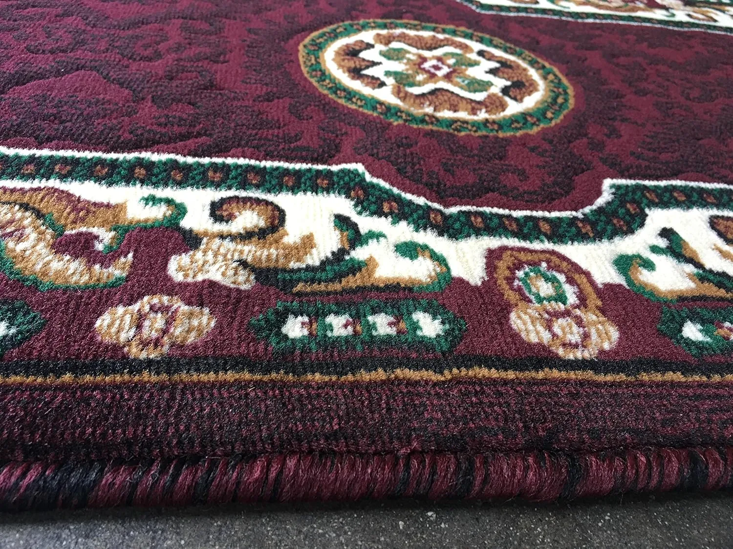 Traditional Runner Persian Area Rug Burgundy & Green Design D123 (2 Feet X 7 Feet)