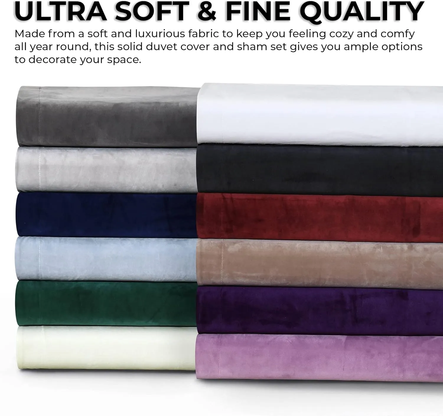 Tribeca Living Venice Velvet Oversized Solid Duvet Set, King, Camel, VENICEDUVEKICAM
