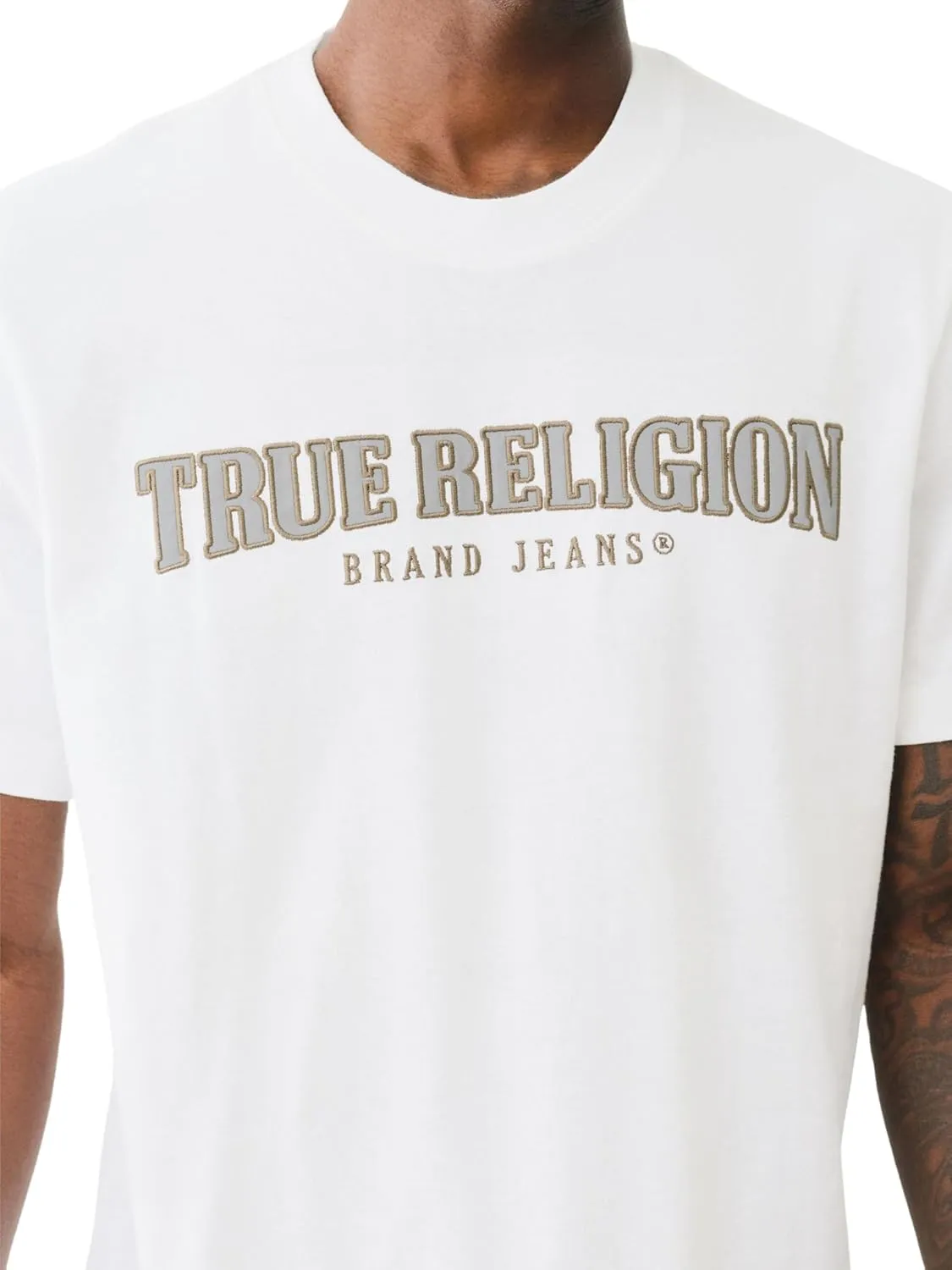 True Religion Men's SS Reflective Arch TEE