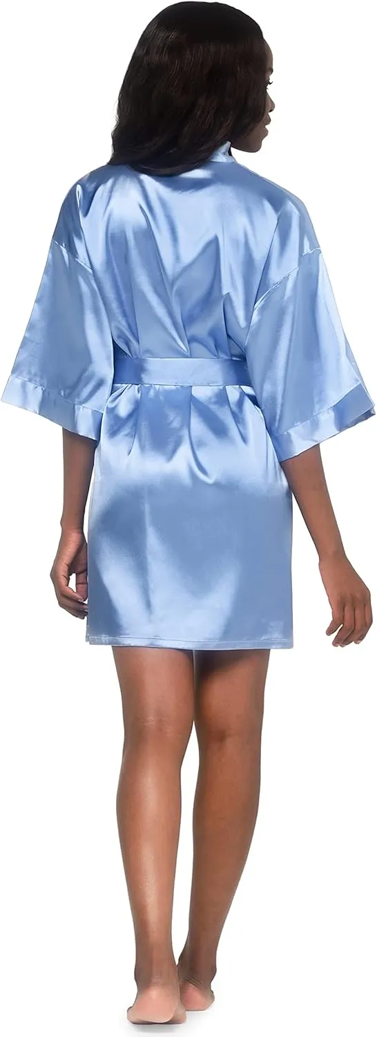Turquaz Women's Bride Bridesmaids Silky Robe Satin Kimono Robes for Women Lingerie