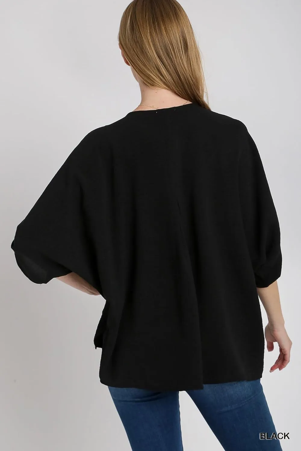 Umgee Solid Oversized Boxy Tunic Top