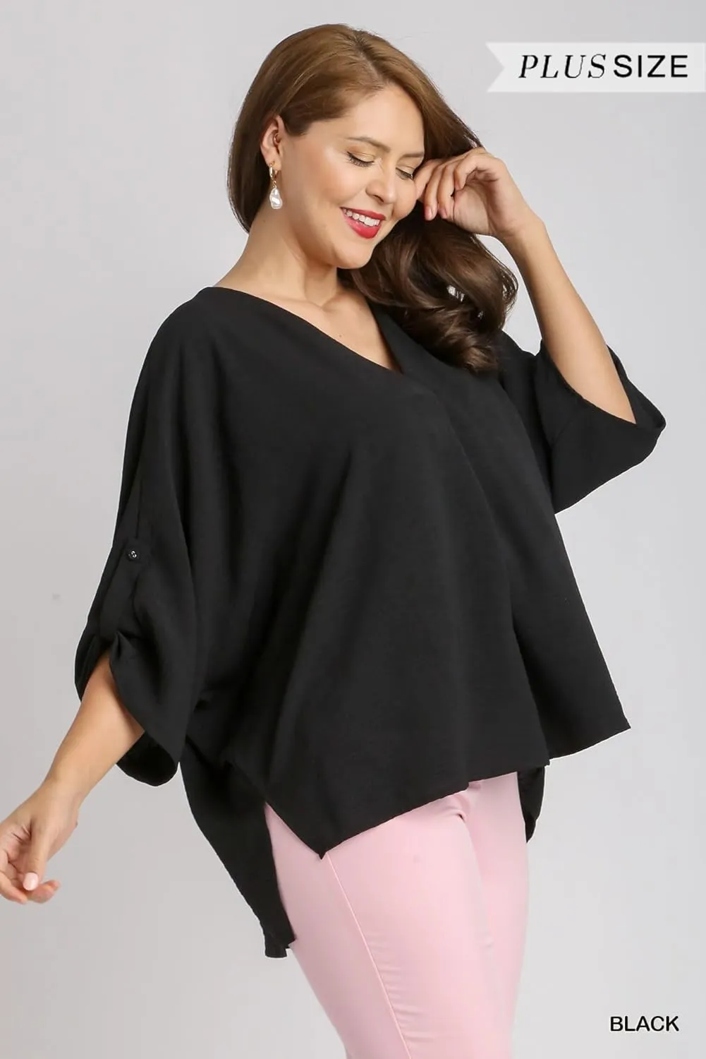 Umgee Solid Oversized Boxy Tunic Top