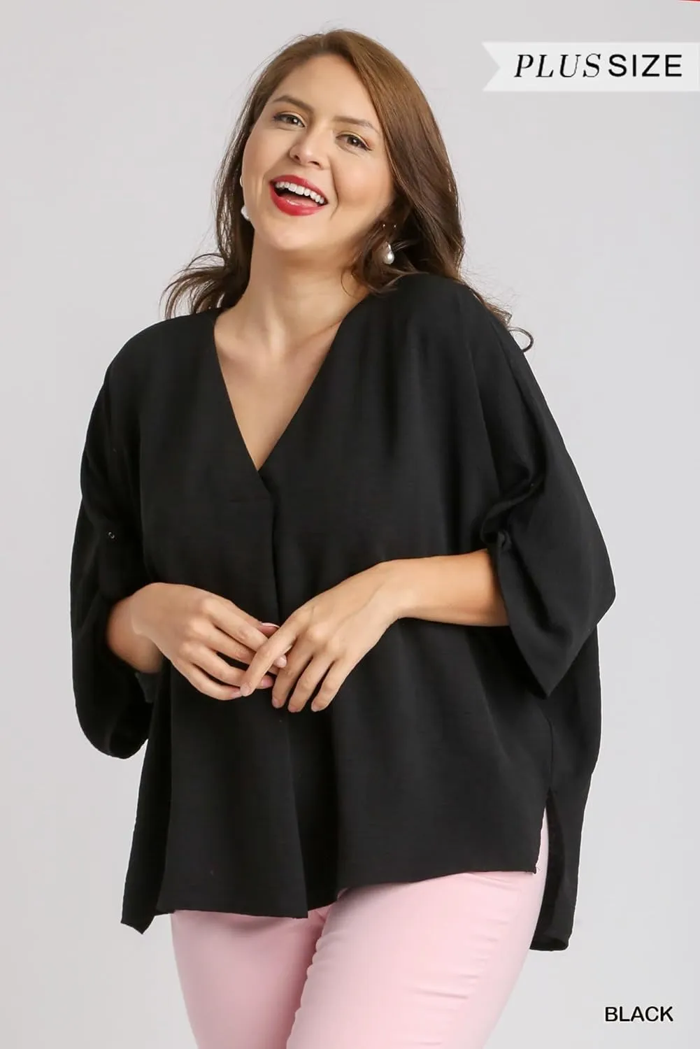 Umgee Solid Oversized Boxy Tunic Top
