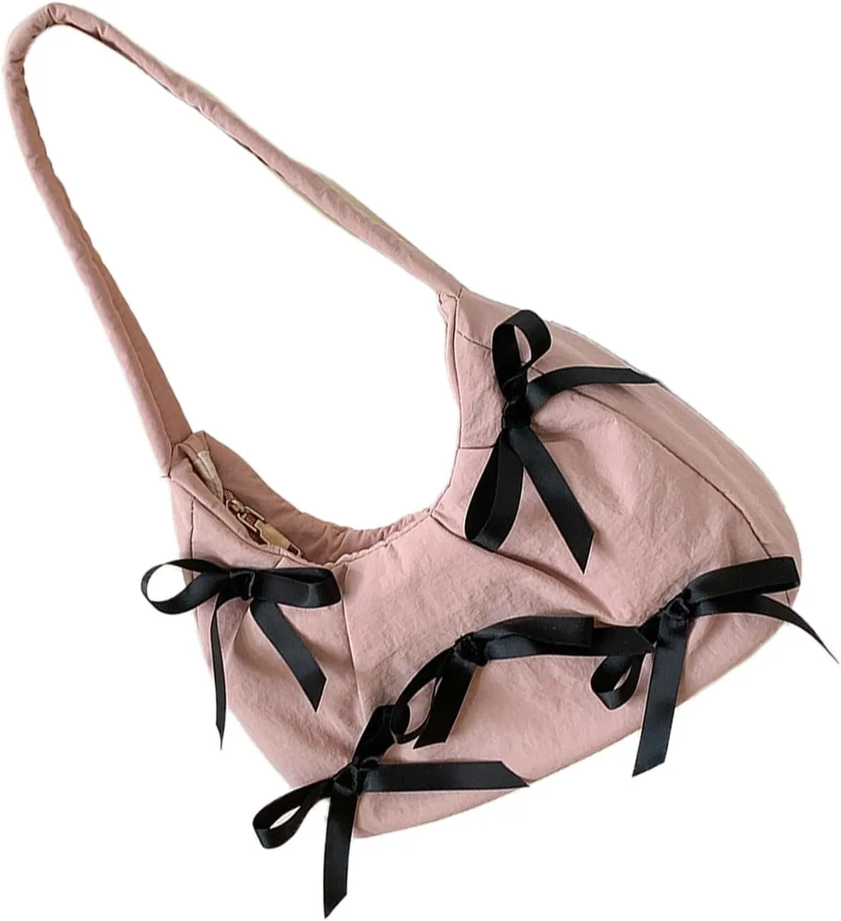 Underarm Bag with Cute Bow Detail Nylon Shoulder Bag Casual Armpit Purse Handbag Perfect for Everyday Use