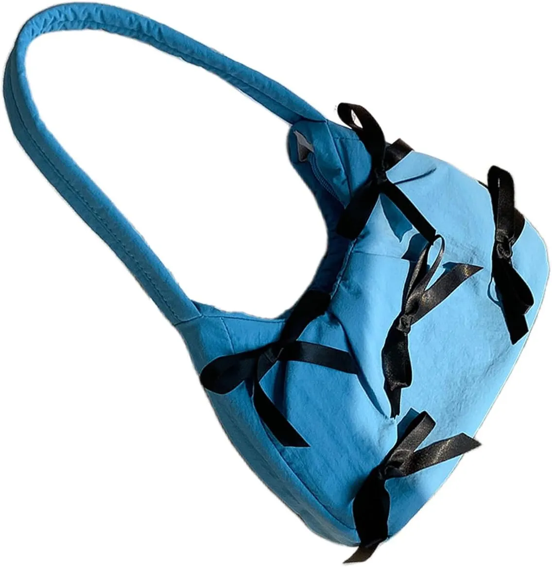Underarm Bag with Cute Bow Detail Nylon Shoulder Bag Casual Armpit Purse Handbag Perfect for Everyday Use