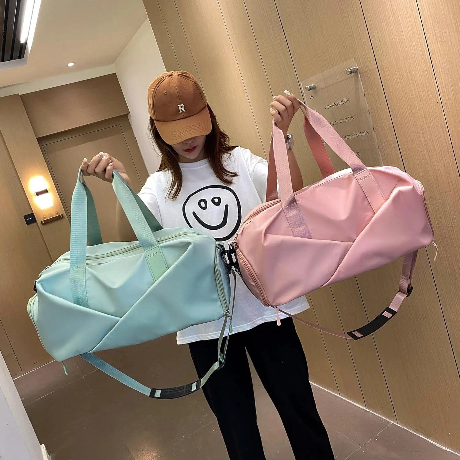 Unisex Large Capacity Gym Duffle Bag Waterproof Wet/Dry Compartment, Yoga Sports Tote for Swimming, Travel & Workout