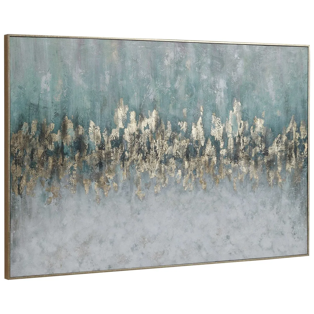 Uttermost Divide Teal and Aqua Hand Painted Canvas