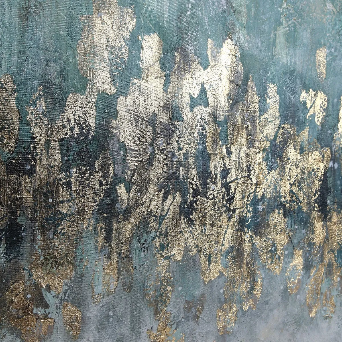 Uttermost Divide Teal and Aqua Hand Painted Canvas