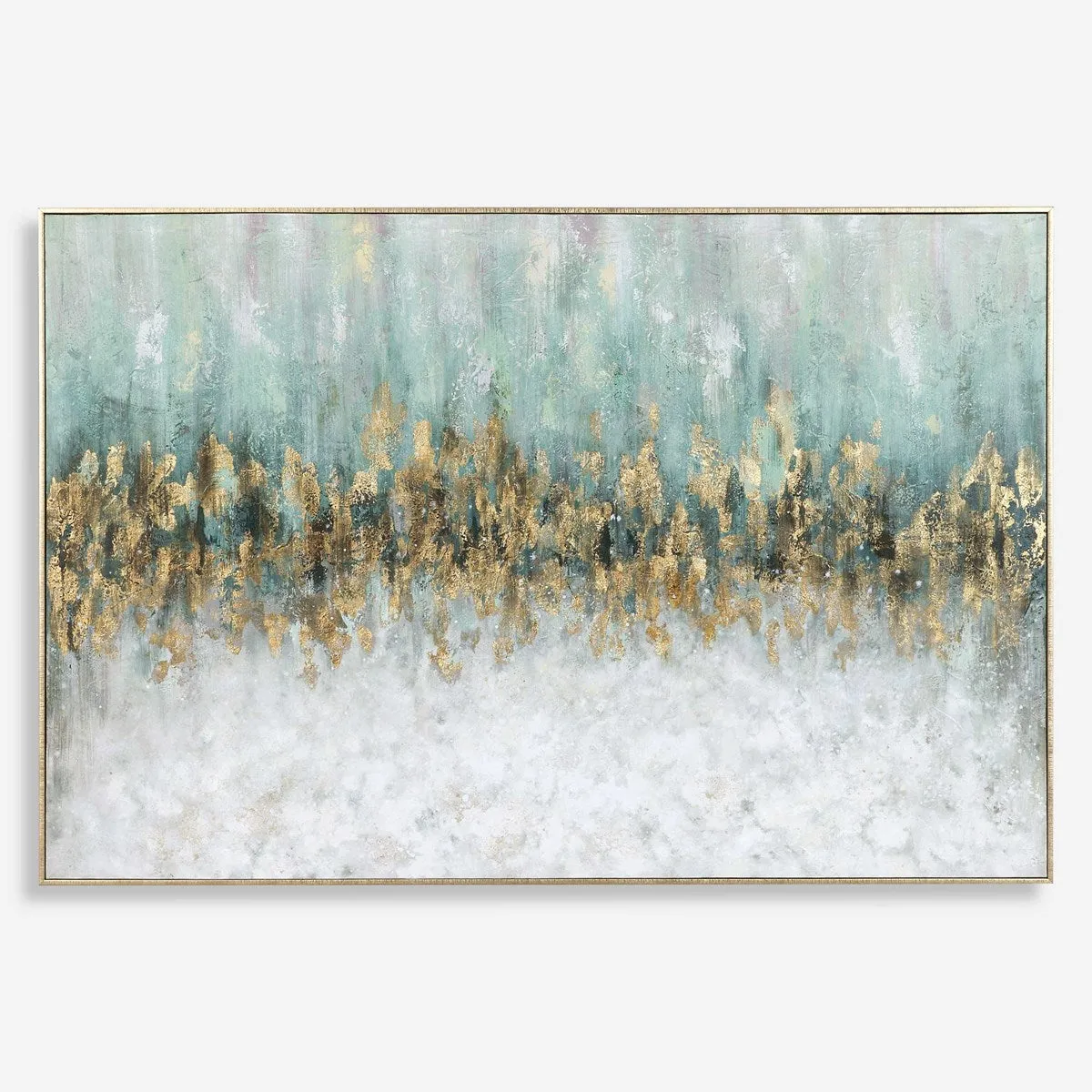 Uttermost Divide Teal and Aqua Hand Painted Canvas