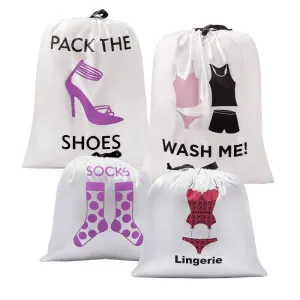 Vacation Essentials - 4 Chic Travel Satin String Bags