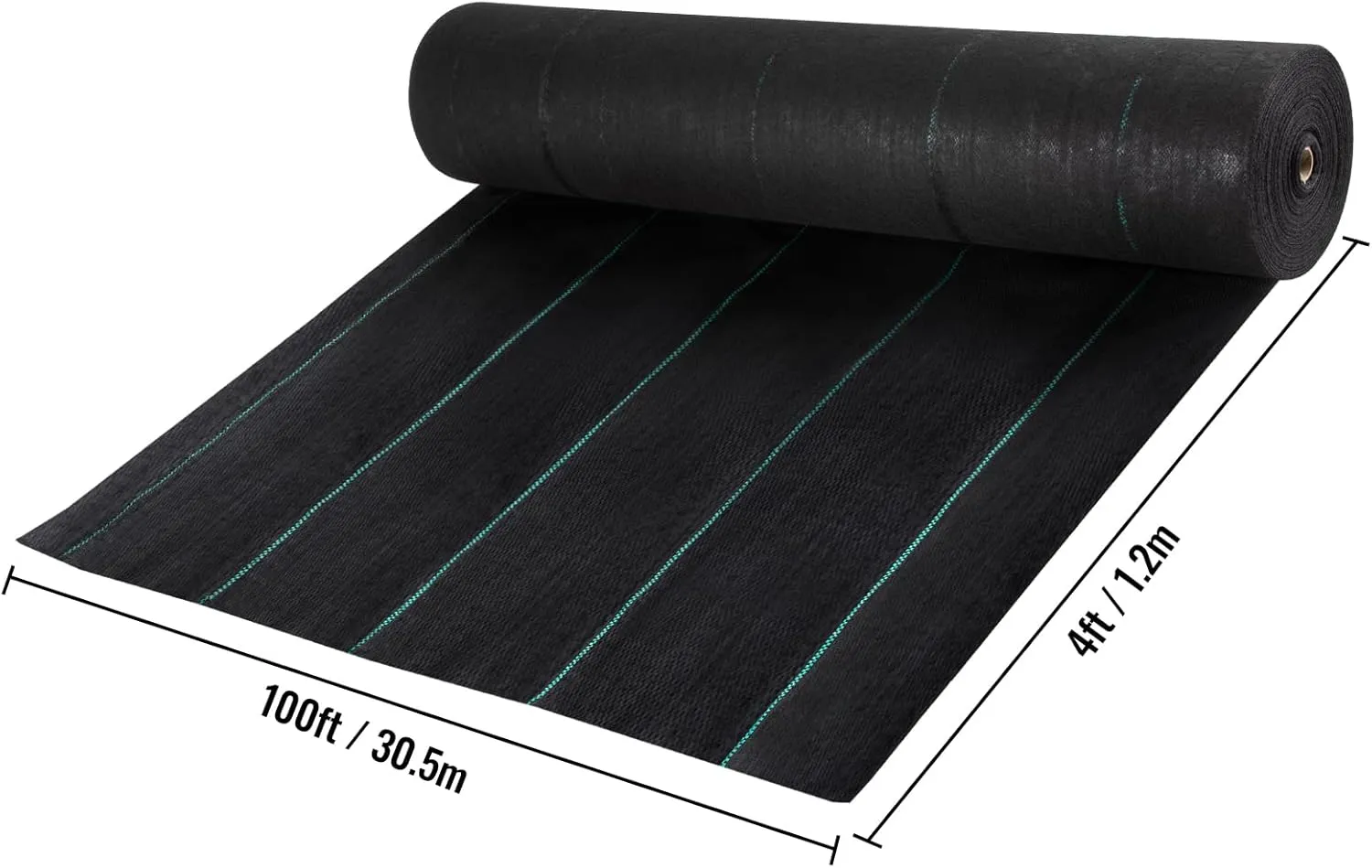 VEVOR Weed Fabric Barrier Heavy Duty, 3x300 FT, 5.8oz Weed Blocker Fabric, Woven Landscape Fabric, Garden Fabric Weed Barrier, Weed Control Fabric Ground Cover, Geotextile Fabric, Gardening Mat, Black