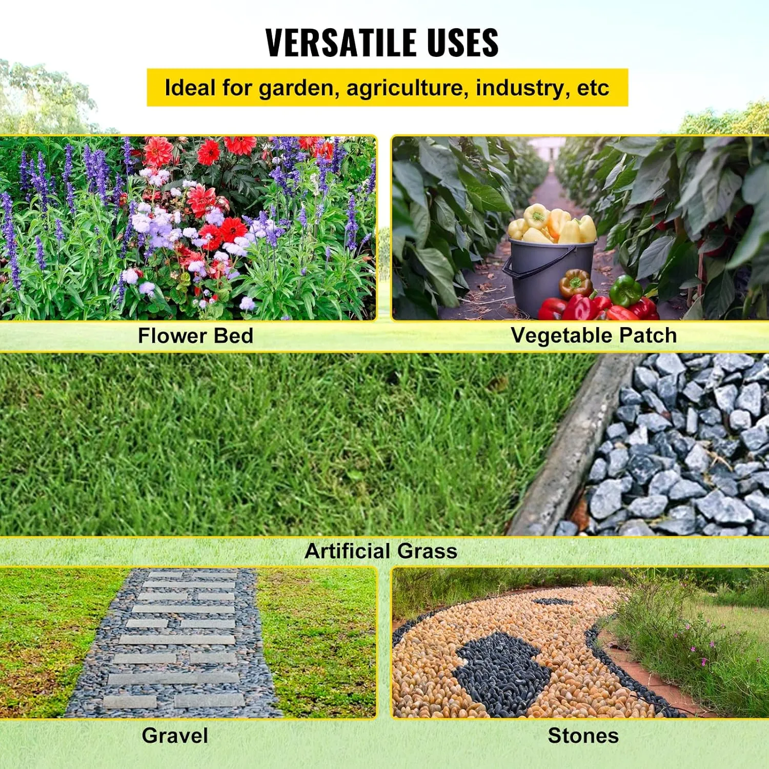 VEVOR Weed Fabric Barrier Heavy Duty, 3x300 FT, 5.8oz Weed Blocker Fabric, Woven Landscape Fabric, Garden Fabric Weed Barrier, Weed Control Fabric Ground Cover, Geotextile Fabric, Gardening Mat, Black