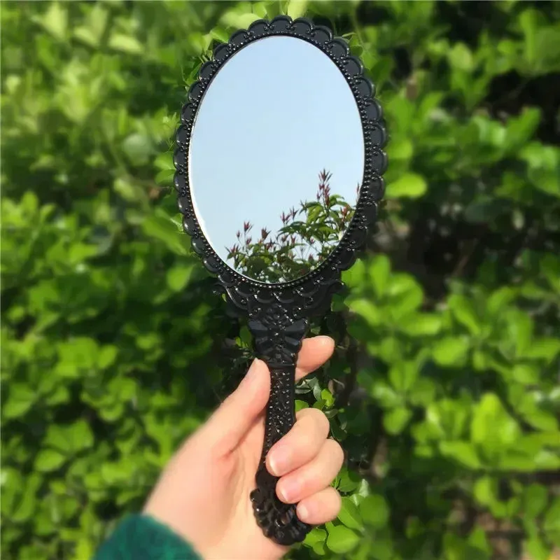 Vintage Carved Handheld Vanity Mirror