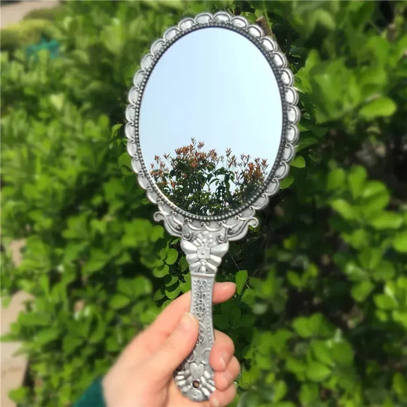 Vintage Carved Handheld Vanity Mirror