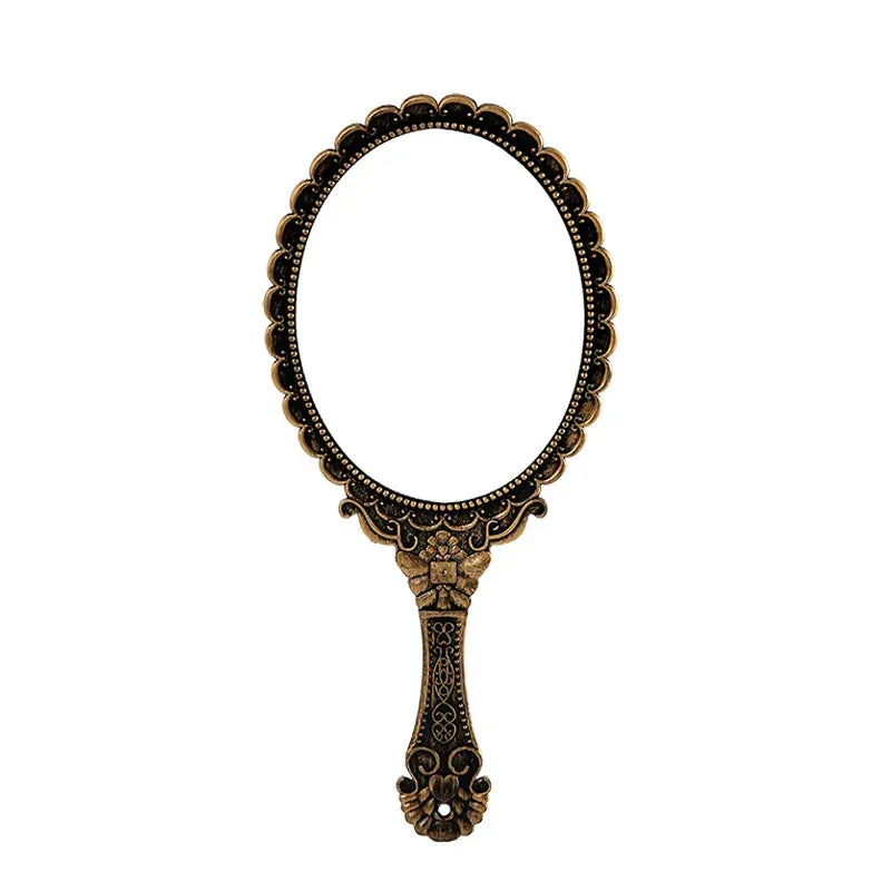 Vintage Carved Handheld Vanity Mirror