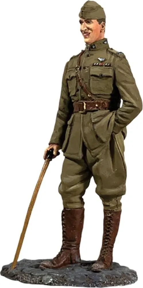 W. Britain Museum Collection 10089 World War 1 U.S. Aviation Ace Eddie Rickenbacker 1:30 Scale Metal