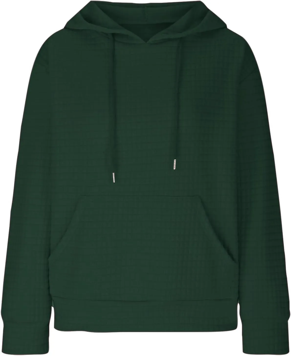 Waffle Hooded Sweatshirts for Women Long Sleeve Fall Hoodies Womens Plain Pullover Sweatshirt Trendy 2024