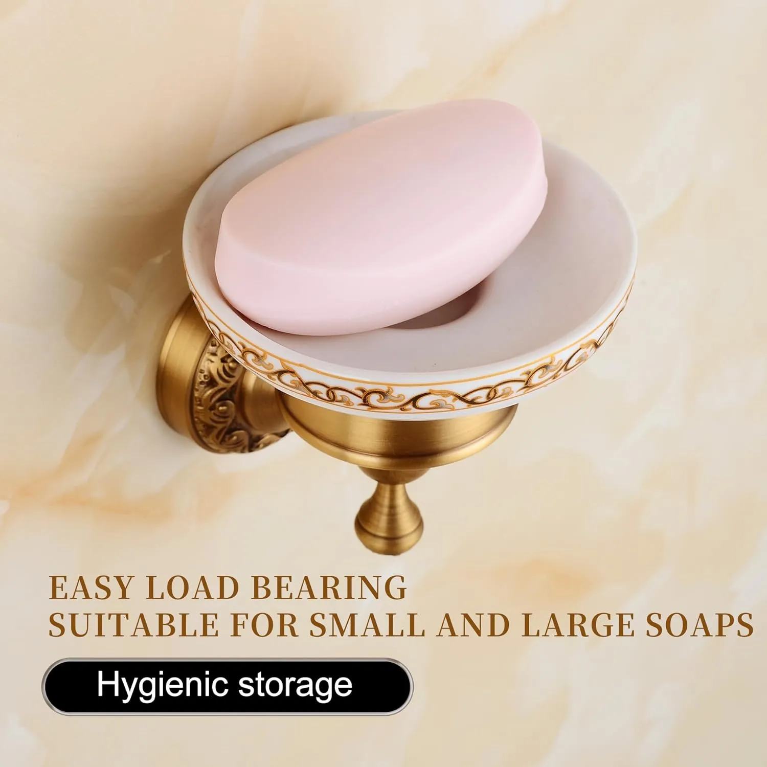Wall Mounted Bathroom Soap Dish Holder, Antique Brass Pattern Carving,Brushed Bronze