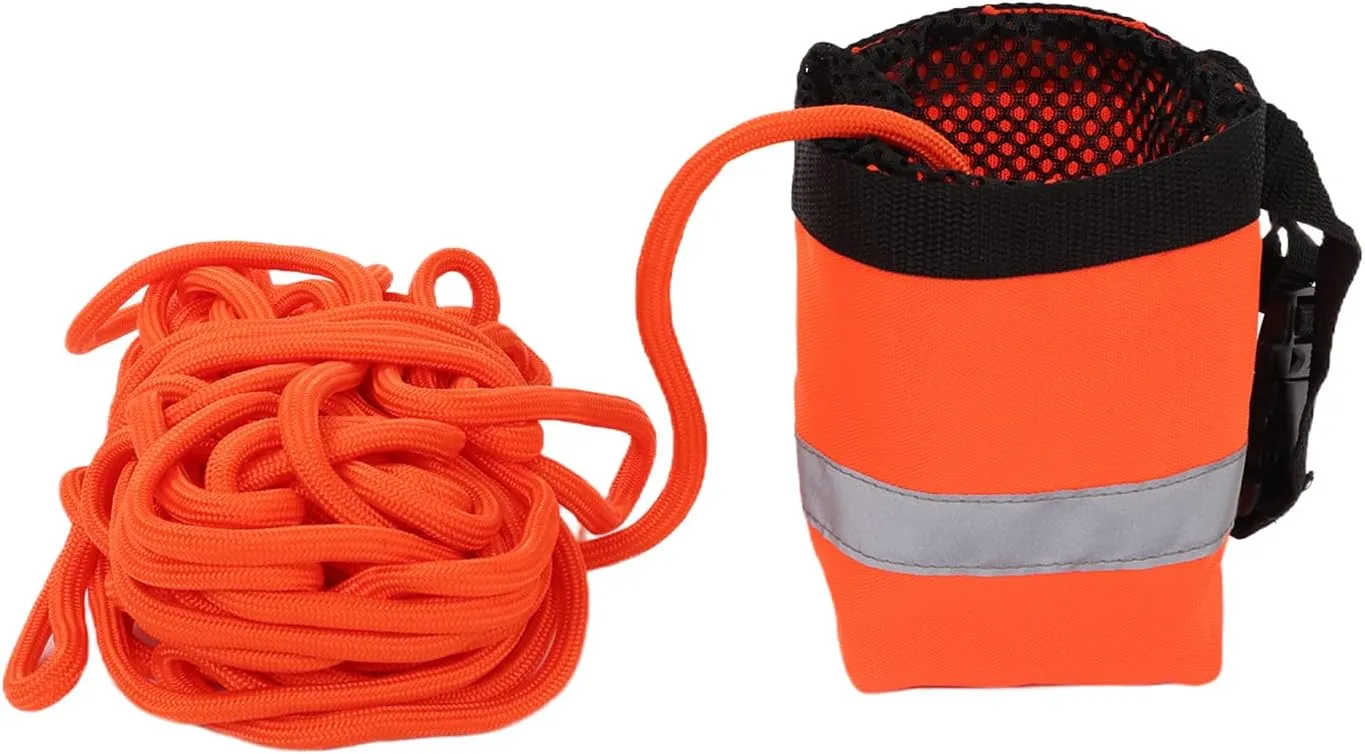Water Floating Rope Throw Rope Bag Water Emergency Rope Life Saving Reflective Rope with Oxford Fabric Bag for Canoeing Kayaks Drifting(30m)