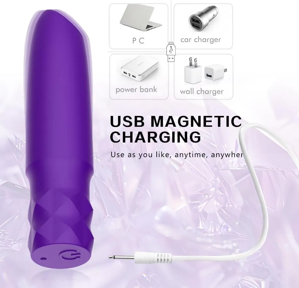 Waterproof 10 Modes Quiet Powerful Handheld Electric Bullet Tool，Bullet Massage Rod Travel Portable Silicone Massage Ball for Women，Pleasure Handheld Personal Bullet Tool for Quick Relaxation P251136