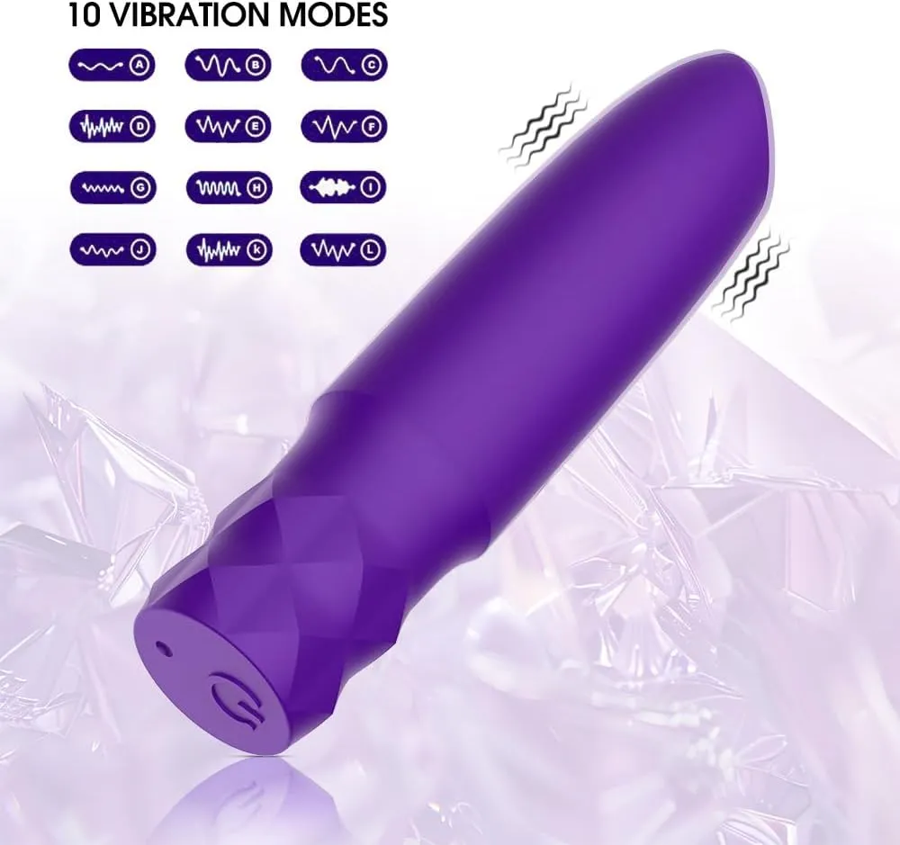 Waterproof 10 Modes Quiet Powerful Handheld Electric Bullet Tool，Bullet Massage Rod Travel Portable Silicone Massage Ball for Women，Pleasure Handheld Personal Bullet Tool for Quick Relaxation P251136