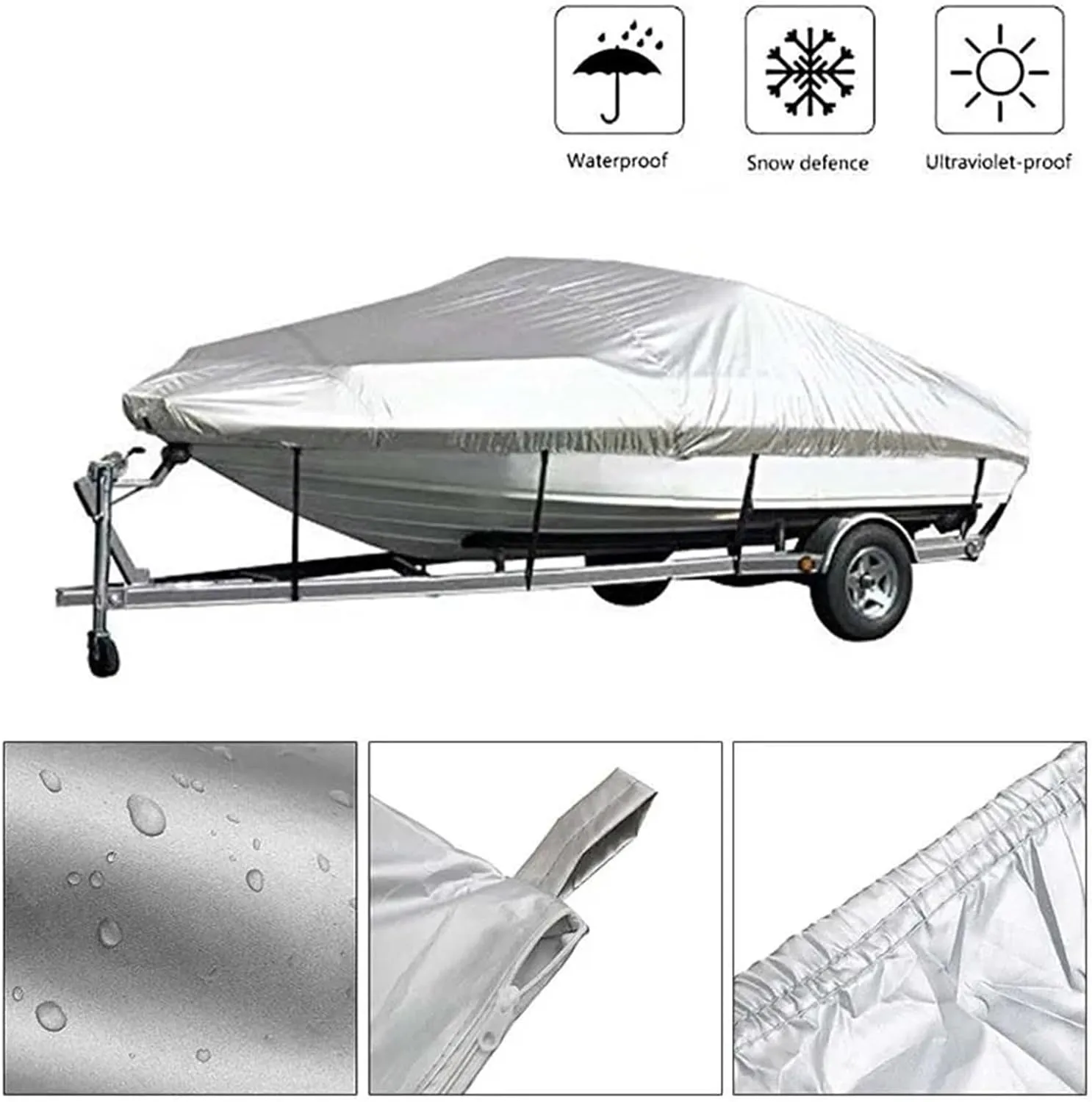 Waterproof Yacht Cover 11–22ft – Anti-Tear & Silver Reflective Fabric for Boats(20-22FT)