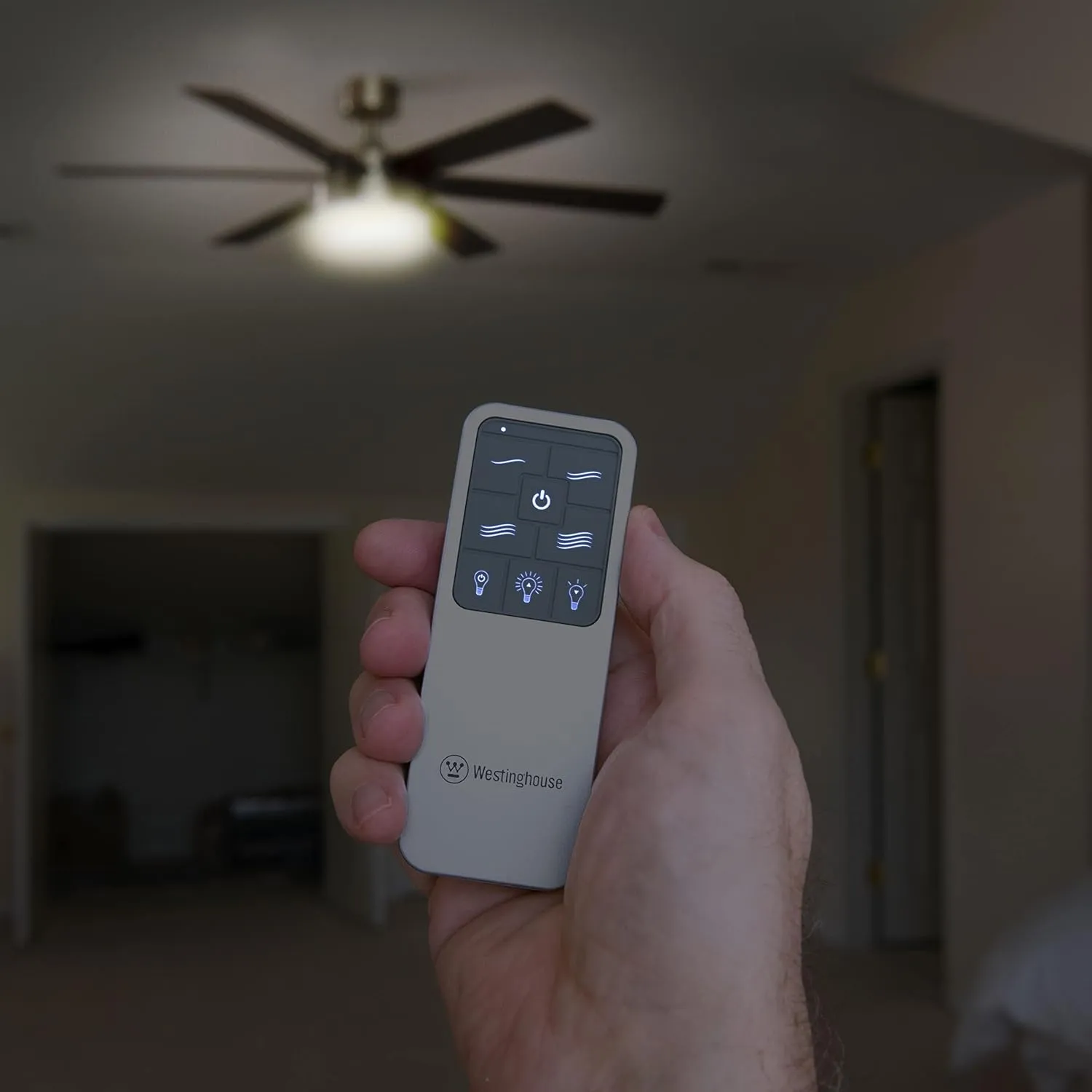 Westinghouse 7788200 Silver Backlit Ceiling Fan Remote