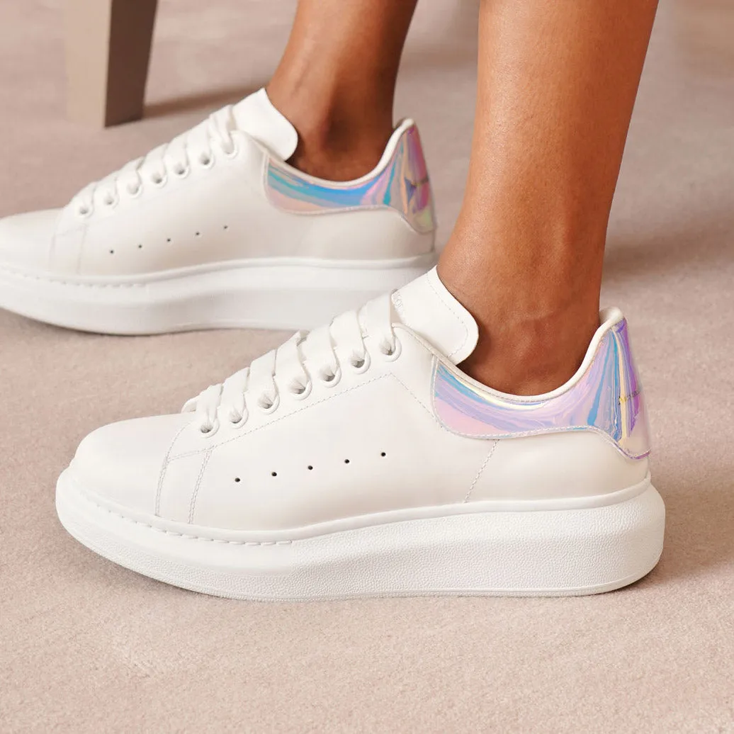 White and holographic classic sneakers