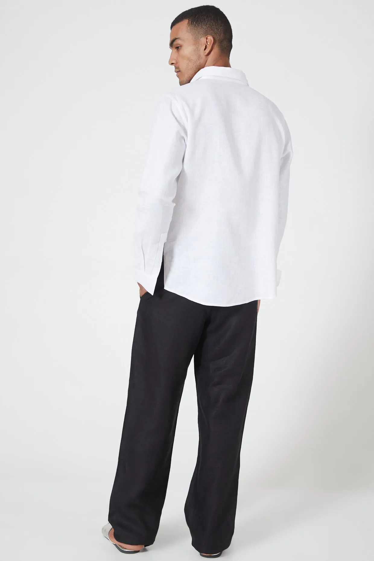 White Color Blocked Shirt