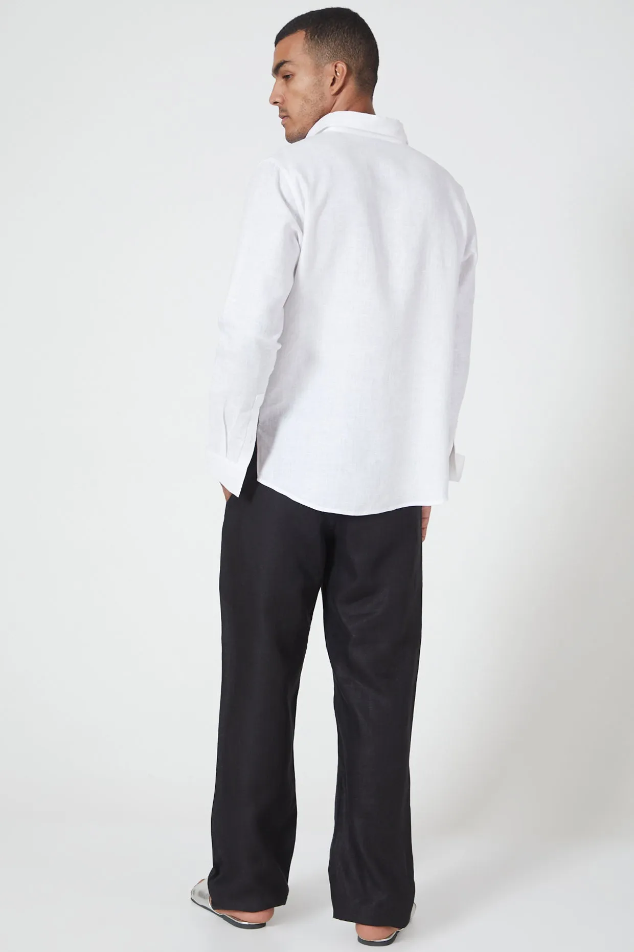 White Color Blocked Shirt