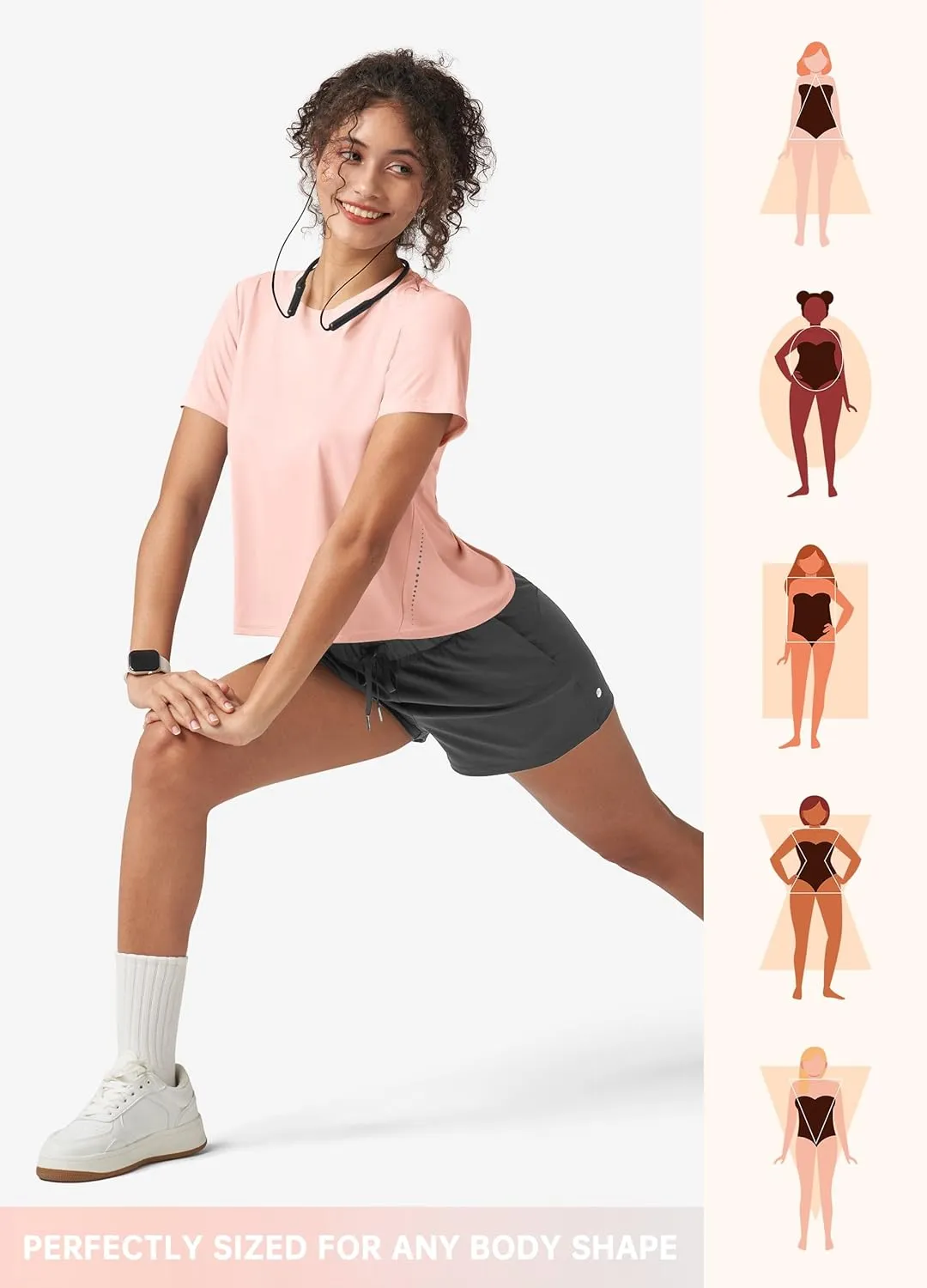 Willit Women's Workout Tops Athletic Shirts Cropped Short Sleeve Split Back Gym Breathable Quick Dry