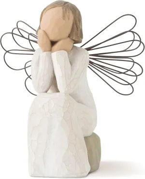 Willow Tree Angel of Caring, Always There, Listening with a Willing Ear and an Open Heart, Expressing Appreciation for Teachers, Volunteers, Caregivers, Nurses, Friends, Sculpted Hand-Painted Figure