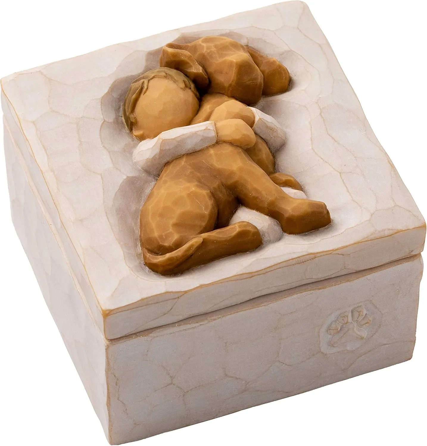 Willow Tree Hug (golden dog), sculpted hand-painted Keepsake Box