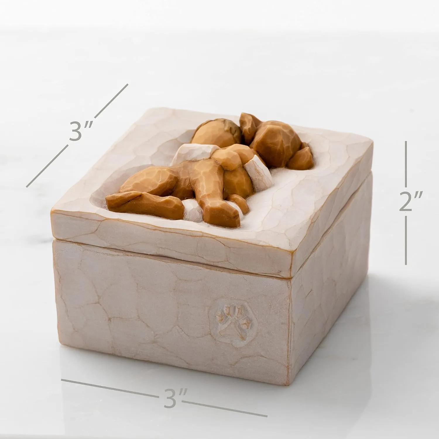 Willow Tree Hug (golden dog), sculpted hand-painted Keepsake Box