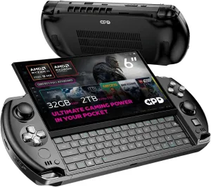 Win 4 2025 Handheld Gaming PC with AMD Ryzen AI 9 HX 370, 12C/24T, 5.1GHz, Radeon 890M, 32GB LPDDR5X RAM, 2TB SSD, 6" 1080P Display, OcuLink Slide up Backlit Keyboard, Portable Gaming Console