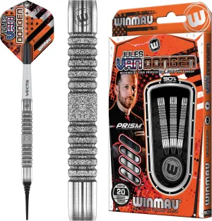 Winmau Jules Van Dongen | 18g Barrel Weight | 20g Full Weight | Tungsten Darts Set | Softip (Plastic Tips) | Dart Flights | Dart Shafts (Stems)