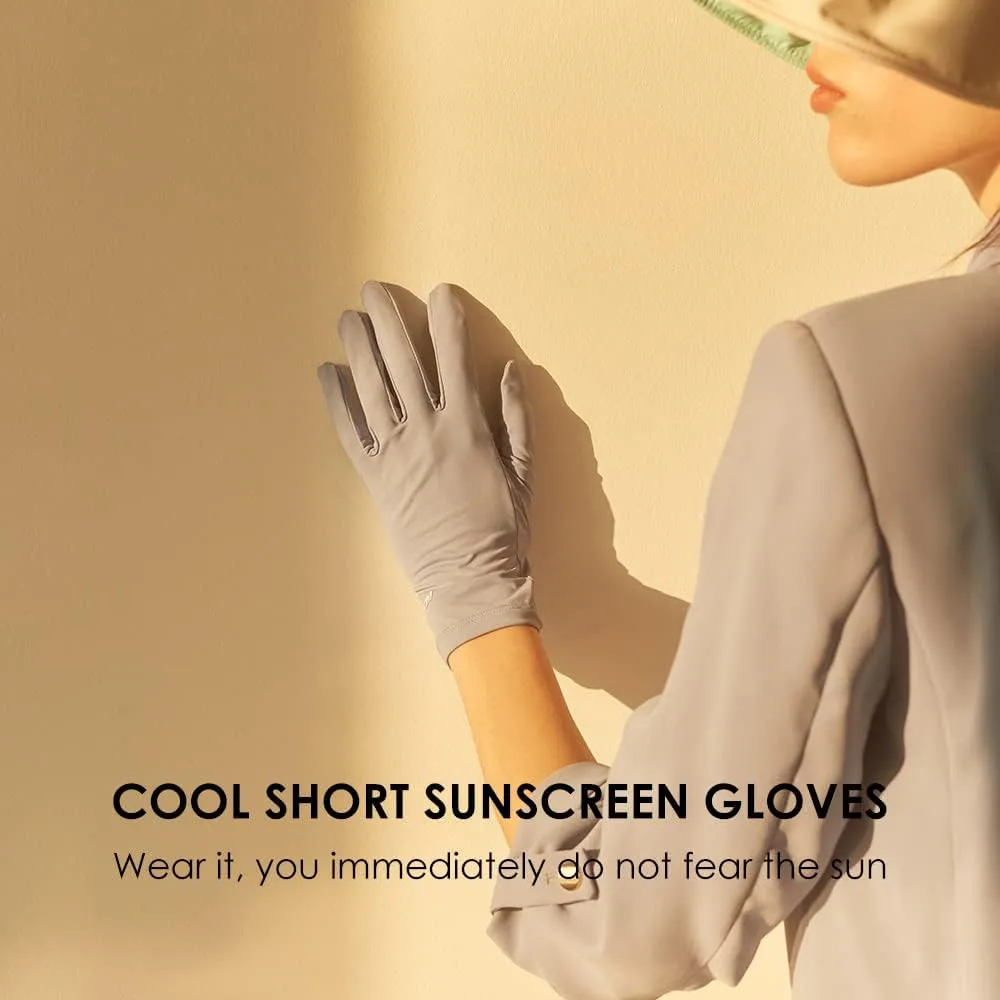 Women Anti-UV Gloves Sun Protection UPF 50  Full Finger Summer Cycling Touchscreen Gloves for Golf Driving Hiking SLM3M113D
