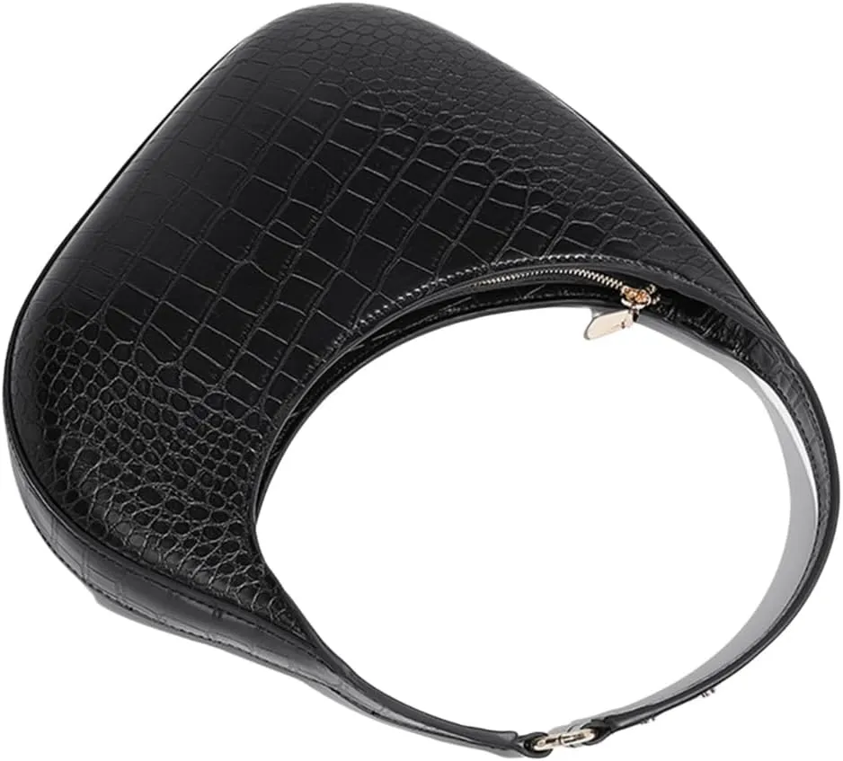 Women Armpit Bag PU Leather Shoulder Bag Half Moon Bag Trend Commuting Bag Fashion Handbag All-Matching Underarm Bag