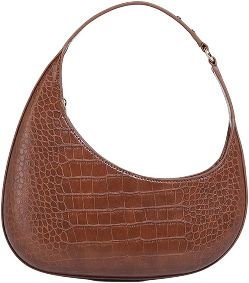 Women Armpit Bag PU Leather Shoulder Bag Half Moon Bag Trend Commuting Bag Fashion Handbag All-Matching Underarm Bag