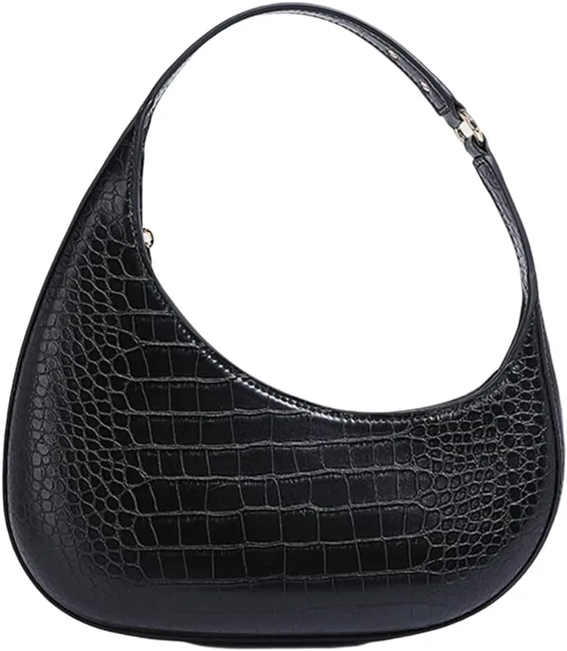 Women Armpit Bag PU Leather Shoulder Bag Half Moon Bag Trend Commuting Bag Fashion Handbag All-Matching Underarm Bag