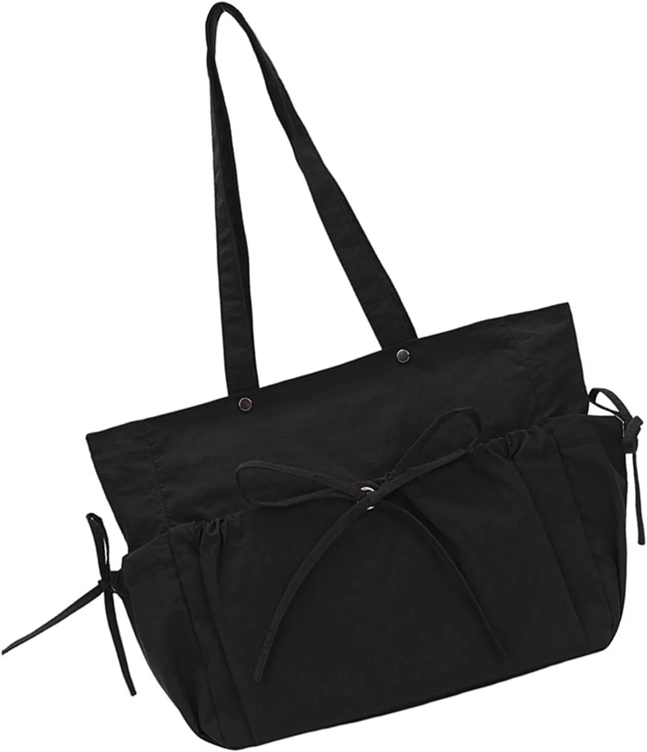 Women Bag Japanese Styles Shoulder Bag Lovely Bows Handbag Large Capacity Armpit Bag Pleated Underarm Bag for Daily