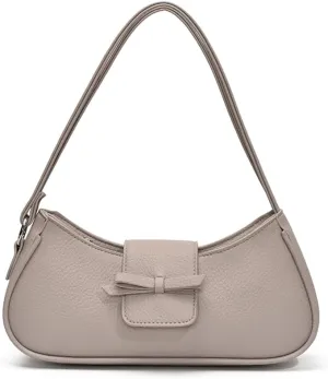 Women Casual Underarm Bag PU Leather Simple Armpit Bag Solid Color Stylish Cool Girl Handbag Travel Shopping Work Dat