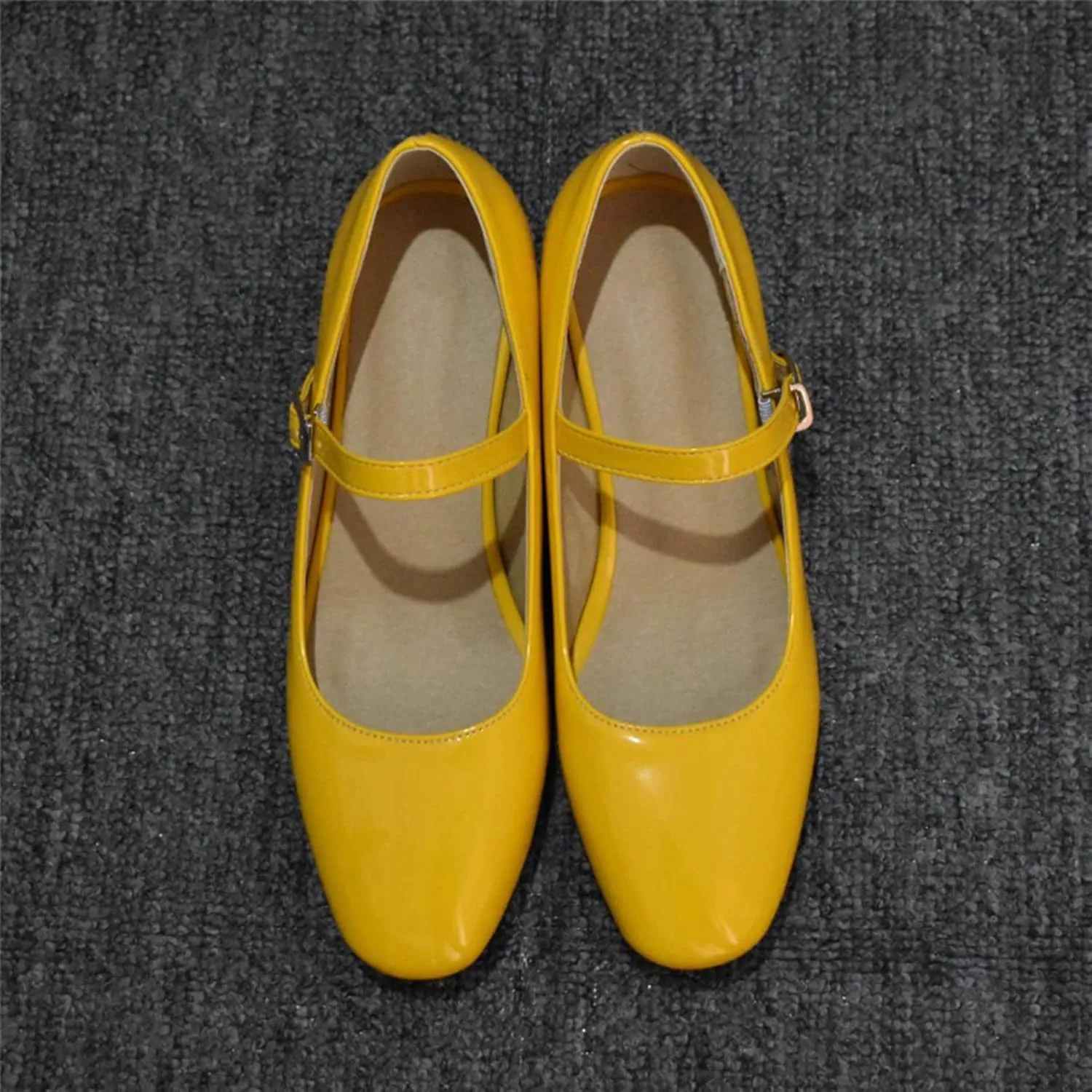 Women Closed Toe Low Heel Mary Janes Patent Leather Mid Block Heeled Casual Dressy Office Pumps Shoes